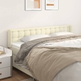 Cumpara ieftin Tăblie de pat cu aripioare crem 163x16x78/88 cm piele ecologică