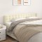 vidaXL Tăblie de pat cu aripioare crem 163x16x78/88 cm piele ecologică 3118866