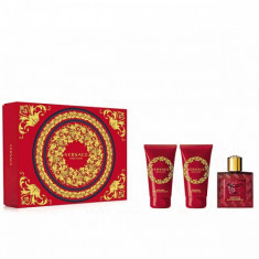 Set cadou Versace Eros Flame, Barbati: Apa de parfum 50 ml + Gel de dus 50ml + Balsam after shave 50ml