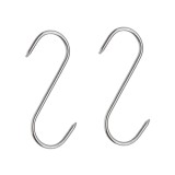 Cumpara ieftin Set 2 carlige inox forma S pentru afumare carne, macelarie, rezistente, sustinere grea, 16 cm, argintiu