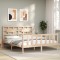 vidaXL Cadru de pat cu tăblie, king size, lemn masiv 3192561