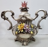 Vas decorativ cu doua anse, Capodimonte, Secol 20