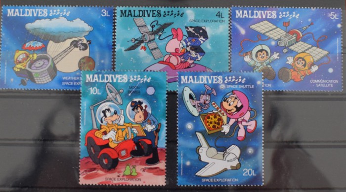 TS23/11 Timbre Serie Maldives - Disney - Cosmos animatie - superbe