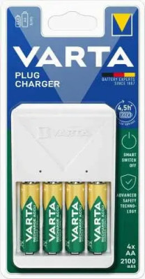 Incarcator Varta Plug Charger Include Acumulatori 4 x AA R6 2100mAh 57657 foto