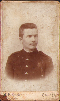 HST M69 Poză soldat rom&amp;acirc;n uniformă model 1895 studio Kessler Calafat foto