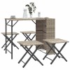 Gossi set mobilier de gradina, pliabil, 5 piese gri deschis poliratan