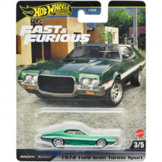 Masinuta din metal, Hot Wheels, Fast and Furious, 1972 Ford Gran Torino Sport, HYP72