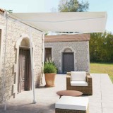 Copertina Retractabila Autonoma vidaXL, Crem, 300x250 cm, Telecomanda, Mobila Gradina, Protectie UV, Poliester, Unghi Ajustabil, Aluminiu