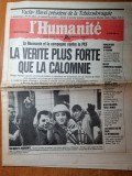 ziarul francez &quot;i&#039;humanite&quot; 30 decembrie 1989-articol si foto revolutia romana