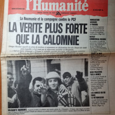 ziarul francez "i'humanite" 30 decembrie 1989-articol si foto revolutia romana