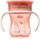 Chicco 360 Perfect X 12m+ cană pentru antrenament cu m&acirc;nere Pink 200 ml