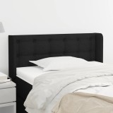 vidaXL Tăblie de pat cu aripioare negru 83x16x78/88 cm textil 3119178
