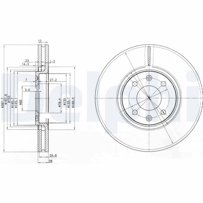 DELPHI BG3675 Disc frana