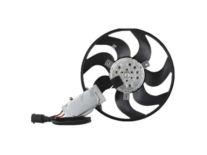 GMV ventilator radiator Audi Q7 (4L), 2005-2015, Porsche Cayenne 2002-2010; VW Touareg (7L), 2002-2010; motor TDI, diesel, 4 pini, cu modul de contro