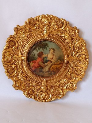 Tablou vechi bronz aurit foto