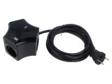 Prelungitor alimentare 3 prize PVC negru 2m
