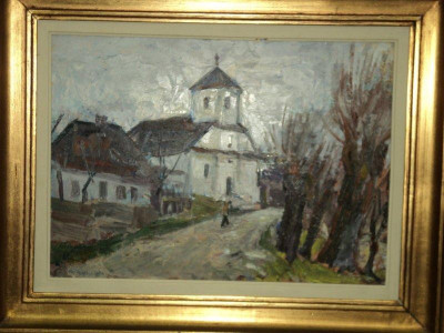 Biserica satului, semnat indescifrabil foto