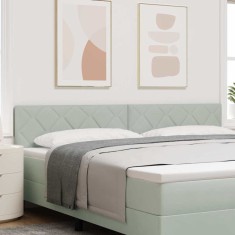 vidaXL Tăblie cap Pe perete Geometric Gri deschis 200 cm Catifea 42007287