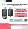 Adaptor wireless CarPlay &amp; Android Auto 2-in-1 ZYTEQ PL6, iOS 12+/Android 11+, auto connect, WiFi 5GHz, BT, Plug&amp;Play, vocal, compact, negru, Universal