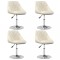 vidaXL Scaune de masă pivotante, 4 buc., crem, catifea 3088757
