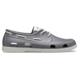 Pantofi Crocs Men&#039;s Classic Boat Shoe Gri - Slate Grey/Pearl White, 45, 46