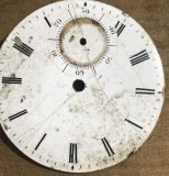 CSM3 Donator Cadran Email Ceas Buzunar Antic Cifre Romane Defect Fisurat Pentru Piese Schimb Restaurare Ceasornicar Steampunk