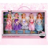 Set 5 papusi cu rochite elegante Exquisite Doll 29 cm