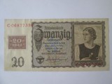 Rara! Germania Democrata(RDG/DDR) 20 Mark 1948 cu timbru pe 20 Mark 1939