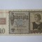 Rara! Germania Democrata(RDG/DDR) 20 Mark 1948 cu timbru pe 20 Mark 1939