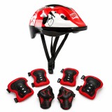 Cumpara ieftin Set Protectie pentru Copii FIXATO, Casca 7 in 1 pentru 3-14 ani, Genunchiere, Cotiere, Aparatori Incheieturi, pentru Bicicleta, Role, Rosu