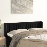 Gossi tablie de pat cu aripioare negru 147x16x78/88 cm catifea