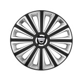 Cumpara ieftin Trend Set 4 capace roti Silver/black cu inel cromat Trend R16 pentru gama auto Dacia Trend Silver-Black, Autohelix MSA