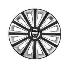 trend Set 4 capace roti Silver/black cu inel cromat Trend R16 pentru gama auto Dacia Trend Silver-Black