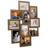VidaXL Ramă foto colaj, maro deschis, 10 x foto (13x18 cm), MDF