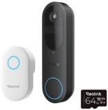 Kit sonerie video wireless WiFi Reolink 4MP dual-band cu Chime si card 64GB