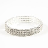 Bratara argintie elastica cu pietre stralucitoare