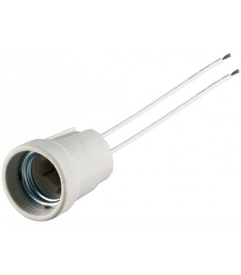 Fasung Dulie E27 cu cabluri 0.15m max. 100W 250V AC alb GOOBAY foto