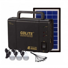 Kit solar portabil Gdlite GD-8006A, USB, 3 becuri, acumulator reincarcabil foto