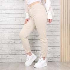 Blugi Dama Mom Fit Bej Derena, 25