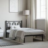 Cumpara ieftin Gossi cadru de pat metalic cu tablie, negru, 90x190 cm