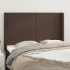Tablie de pat cu aripioare, maro, 147x16x118/128 cm, piele eco GartenMobel Dekor, vidaXL