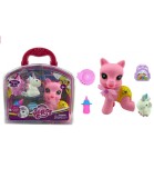 Servieta Unicorn si Poney cu Accesorii, Roz/Verde, Plastic, Cauciuc, Dimensiuni 20.5x20.5x8 cm, Peste 3 ani