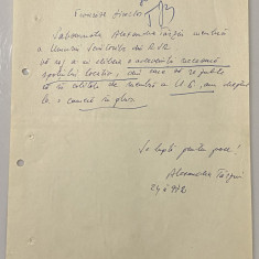 Alexandra Târziu - document vechi - manuscris, semnatura olografa