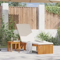 vidaXL Șezlong cu pernă Maro 200 x 55 x 94cm Lemn masiv de acacia 4108115