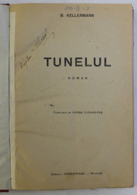 TUNELUL , roman de B. KELLERMANN foto