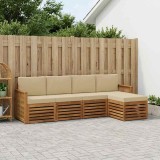 vidaXL Set de canapele de exterior cu pernă 5 pcs Natural și Bej 3384239