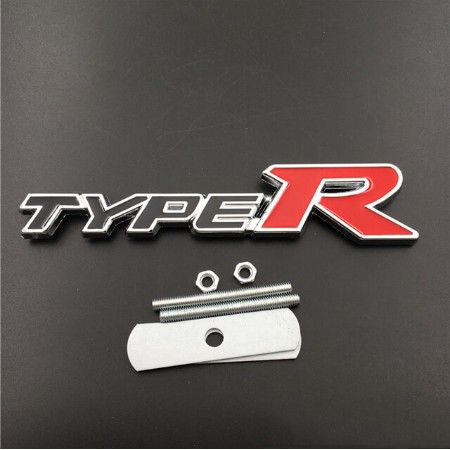 Set Embleme auto fata spate metalice pentru honda type r autoadeziv typer