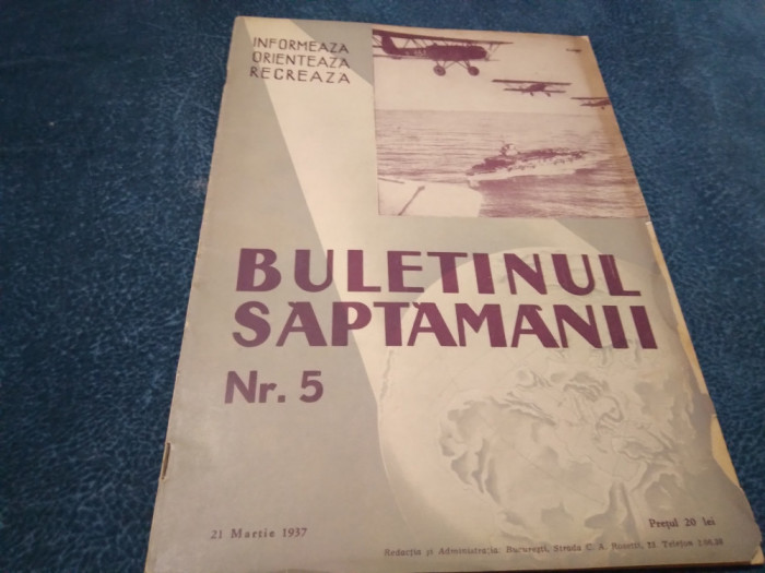 REVISTA BULETINUL SAPTAMANII NR 5 1937