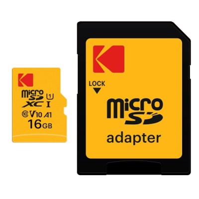 Card Memorie microSDHC Kodak Premium Performance, 16Gb, Clasa 10 / UHS-1 U1, Cu Adaptor EKMSDM16GHC10K foto