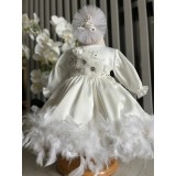 Cumpara ieftin Rochita botez Anne - cu pene - DPH21